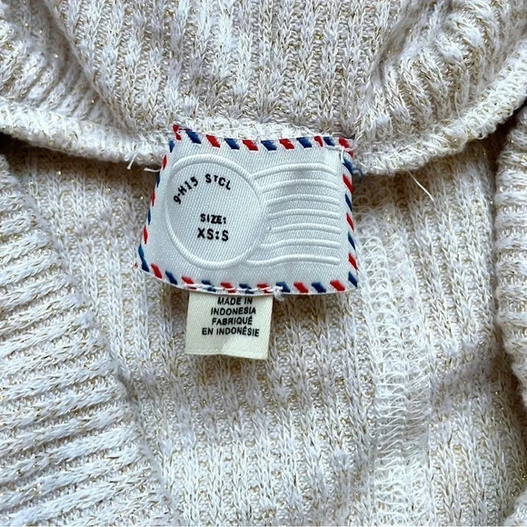Anthropologie Postmark Orley Cowl Neck Ruffle
Metallic Knit Sweater - Picture 3 of 5